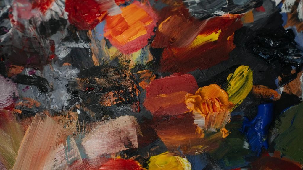 A signature contemporary painting installed in a private viewing room